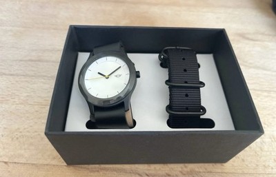 MINI Watch Black Dial Uhr Edelstahl Mineralglas Wechselarmband Leder