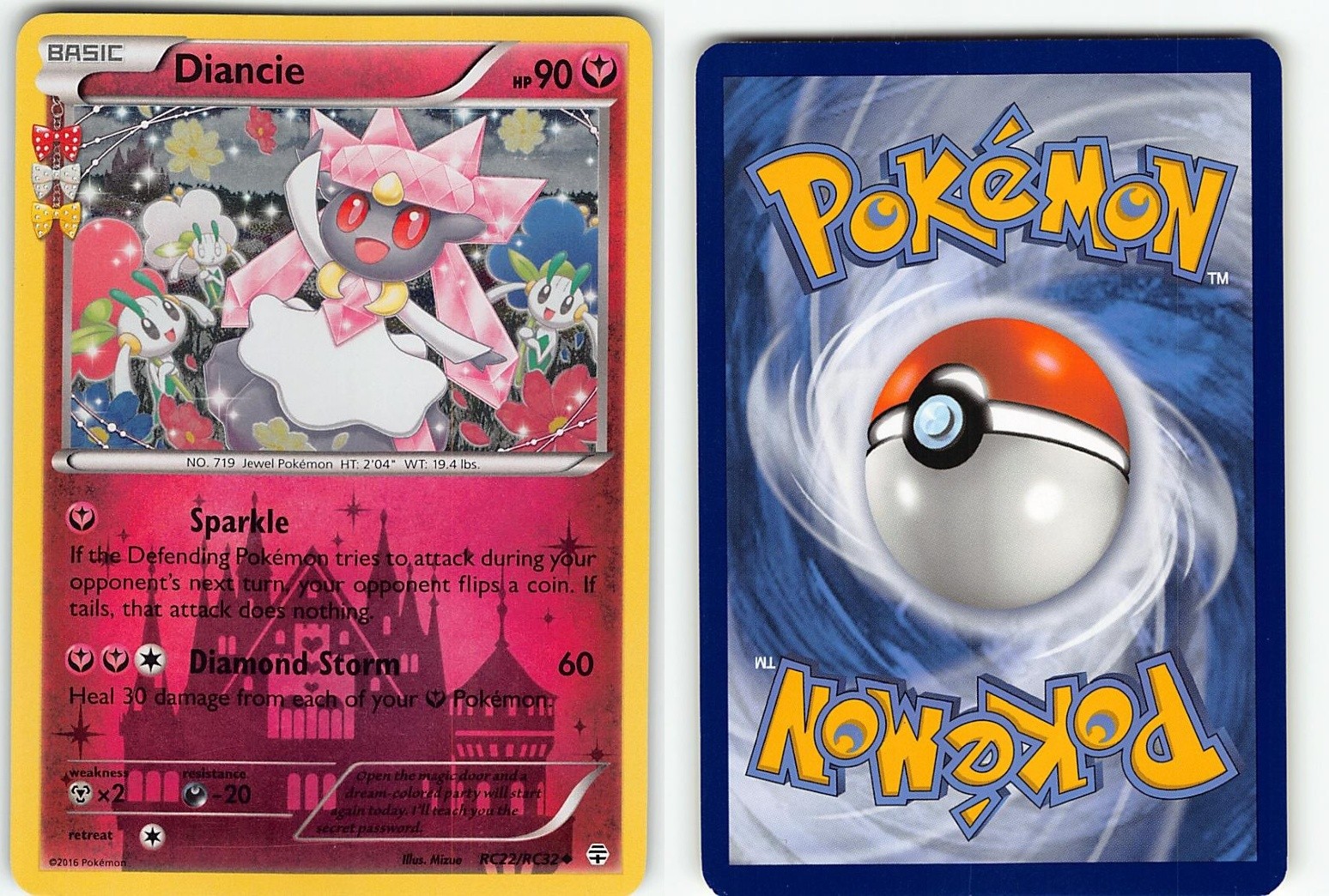 DIANCIE RC22/RC32 UNCOMMON GENERATIONS POKEMON REVERSE HOLO LP