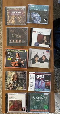LOT OF 10 OPERA & CLASSICAL MUSIC CD's Mahler Rachmaninov Shostakovich Harnoy