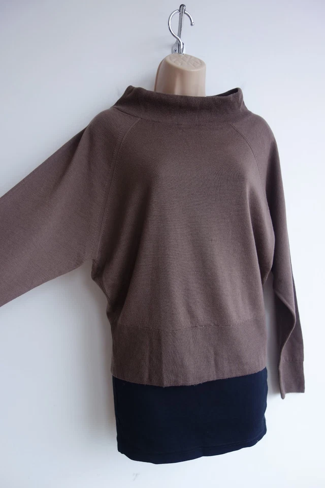 Deadstock vintage jumper merino wool boat neck brown made in England Dalkeith 38 - Image 3 of 4