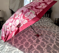 Coach Signature Pink - Full size - UV Protection Umbrella - New with tags