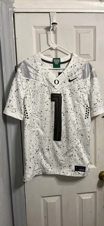 男子 Nike Oregon Ducks 足球球衣 #1 Eggshell。 中号罕见。 — 第 2/2 张图片