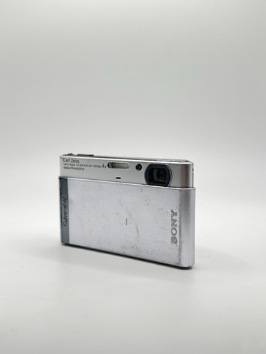 Sony Cyber-shot DSC-T90 12.1MP DigiCam (Zeiss Lens) - Silver + battery - TESTED