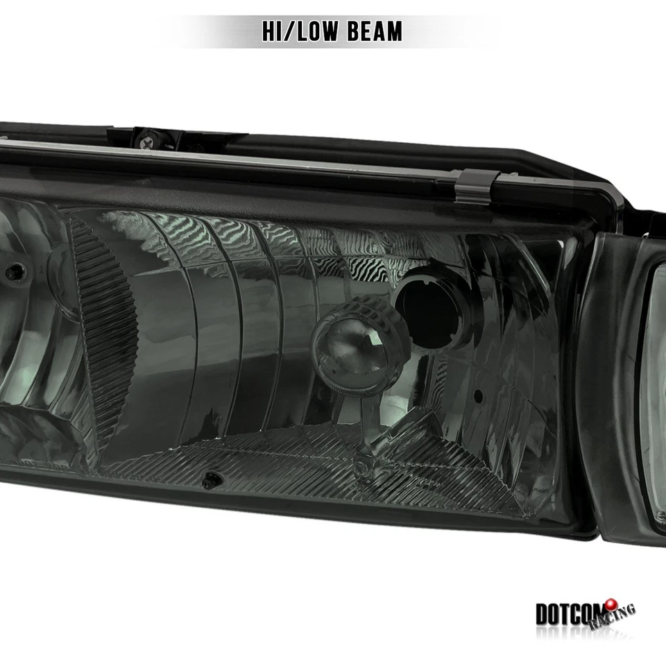 Fits 1991-1996 Chevy Caprice 94-96 Impala Smoke Headlights w/ Corner Lamps Pair - Image 4 of 4