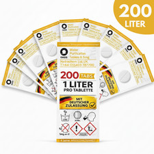 200x1L Wasser Entkeimungstabletten Wassertabletten Trinkwasser Tabletten Notfall