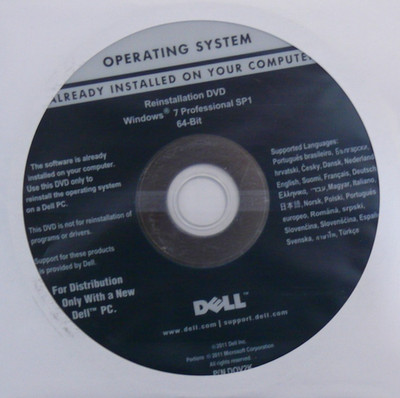 Original DELL - Windows 7 Pro 64 Bit SP1 Reinstallation DVD NEU ohne Key