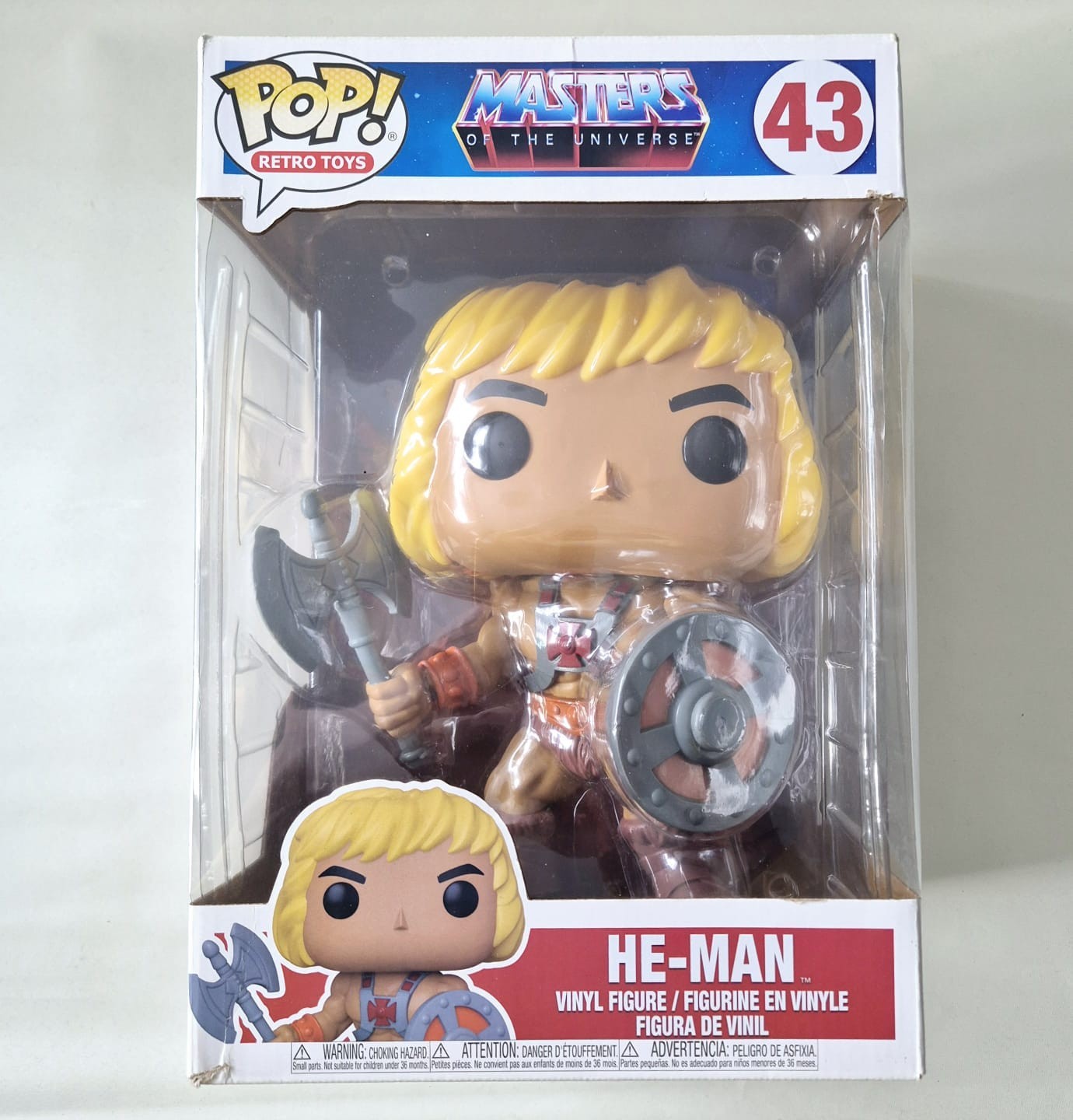 NUEVO He-Man 10" Jumbo Funko Pop #43 Masters of the Universe Juguetes Retro - Grande