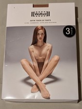TWO PAIRS Wolford Satin Touch 20 Gobi Large Pantyhose Tights