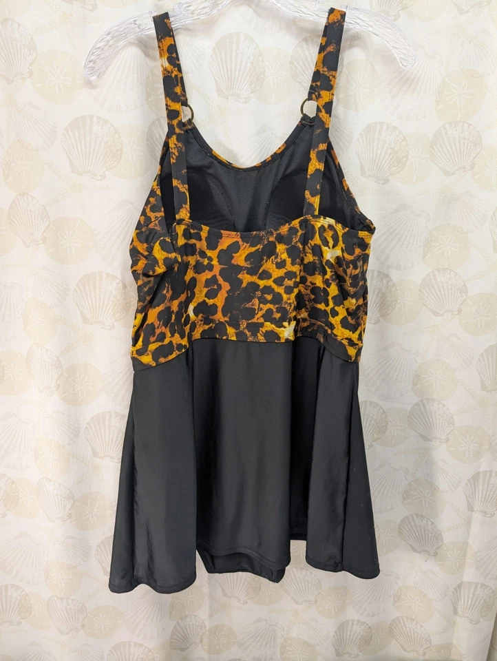 Traje de baño Jaclyn Smith para mujer talla 14 1 pieza leopardo copas integradas Foto 2 de 4