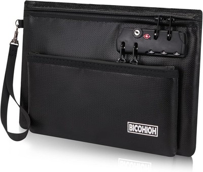 Fireproof Fiberglass Money Bag - Compact, Zippered, and Stylish Security