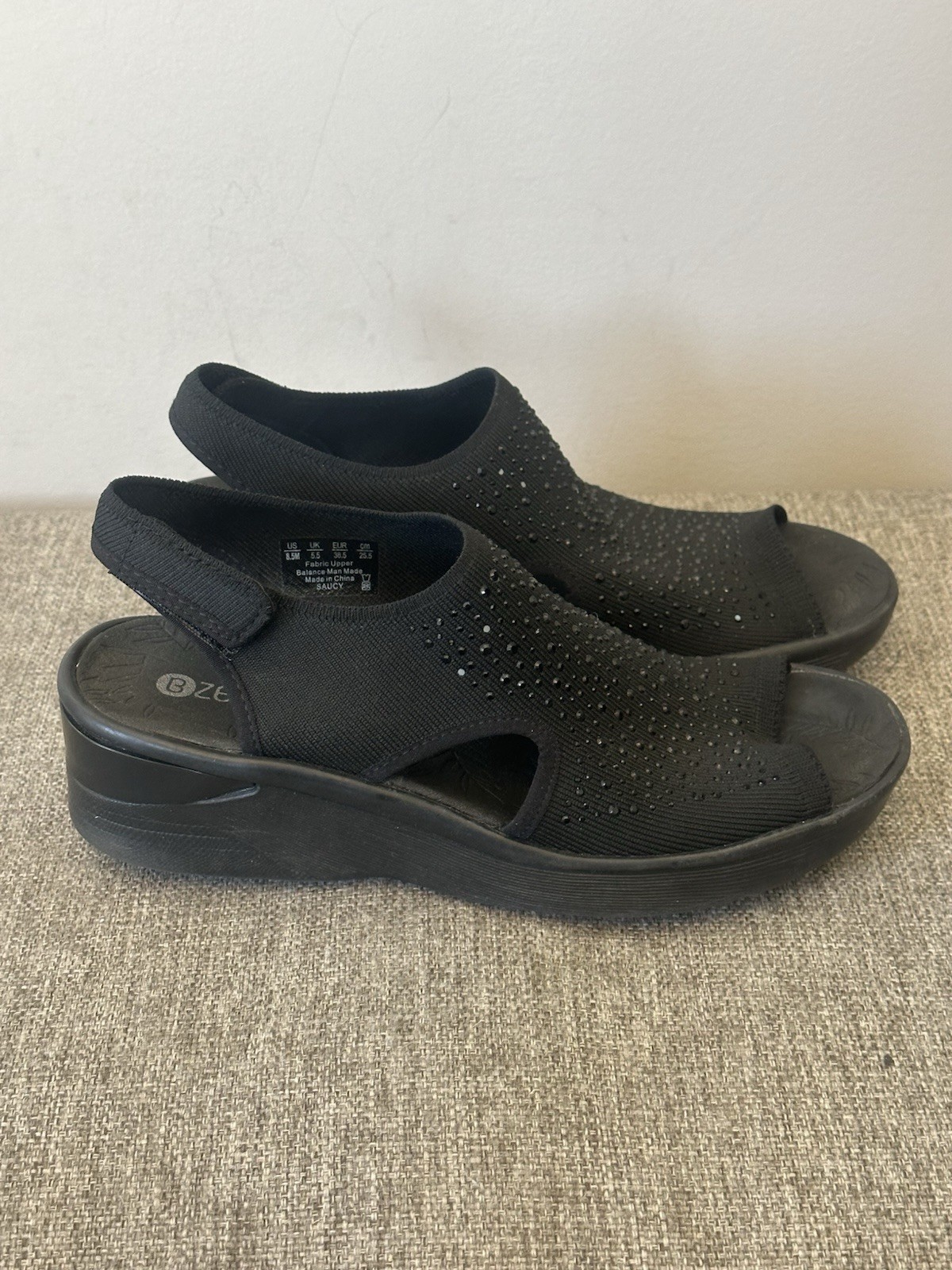 Bzees Women's Star Bright Washable Slingback Wedge Sandals Size 8.5
