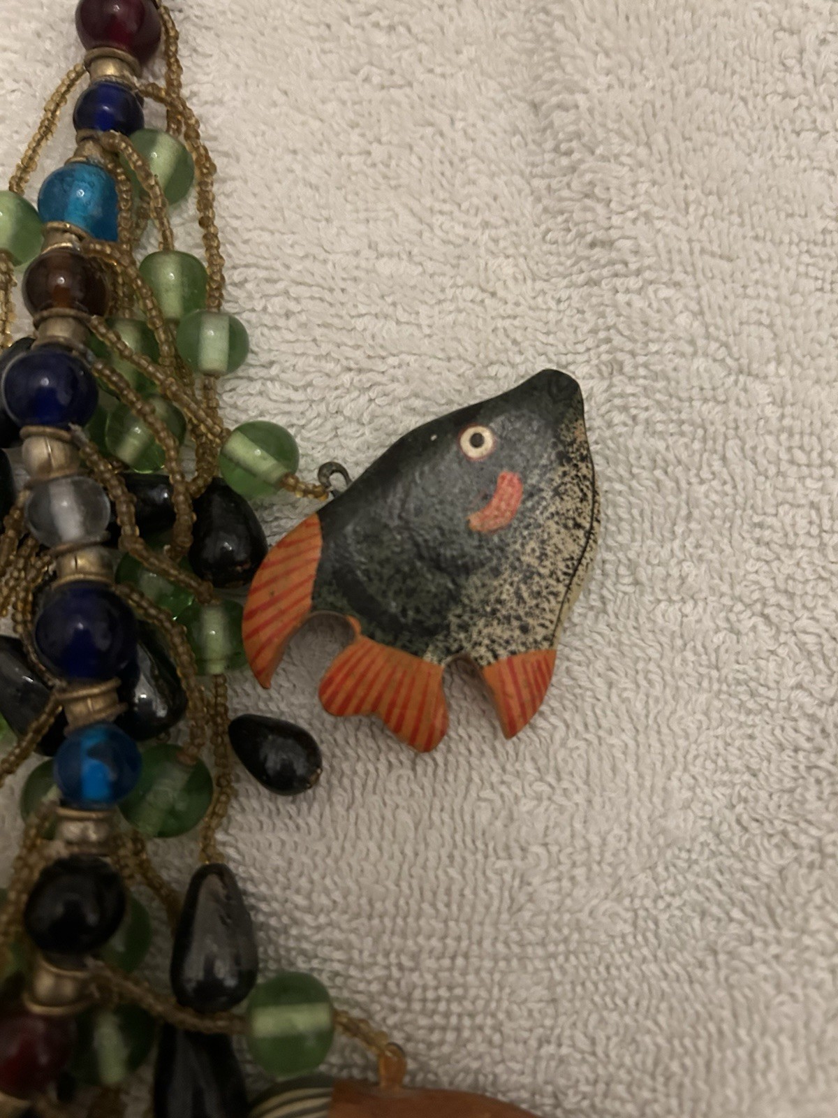 Handcrafted Statement Piece Necklace Multicolor G… - image 10