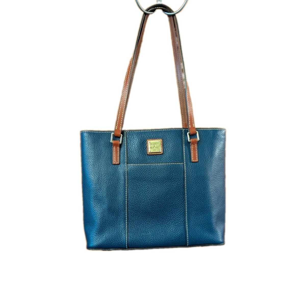 Dooney & Bourke Pebble Grain Small Lexington Shopper Tote 10” x 12” x 3.5”  Navy