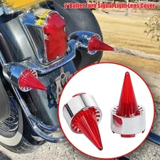 Red Bullet Turn Signal Light Lens Cover Cap For Harley Electra Glide Street Bob
