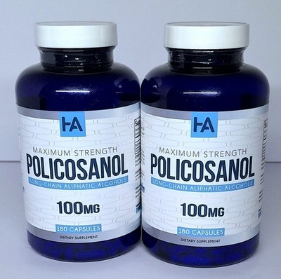 (2 Pack) Healing Awakening Policosanol 100 mg Supplement 180 Capsules EXP. 03/27