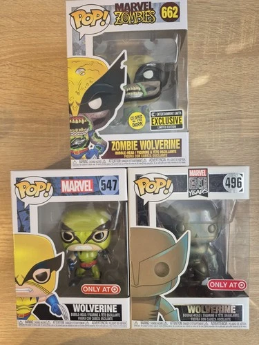 Funko Pop Wolverine Lot Exclusives GITD Zombies