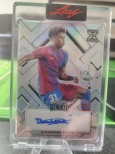 Alejandro Balde Leaf Metal Rookie Autograph Card #/35 FC Barcelona. rookie card picture