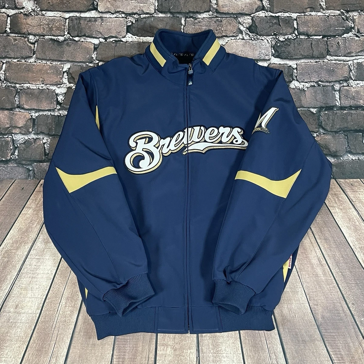 Majestic × MIL.ブルワーズ XLサイズ フリース裏地 スタジャン Majestic Milwaukee Brewers MLB Jackets for sale | eBay