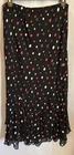 Vintage Womens Y2K Midi Skirt Fairy Whimsigoth Chiffon Beaded Sequin Black 20W