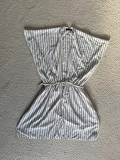 Quiz size 10-12 navy blue, white stripped oversized beach coverup sarong summer