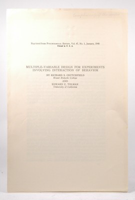 Multiple Variable Design for Experiments Involving Interaction of Behavior - Ric
