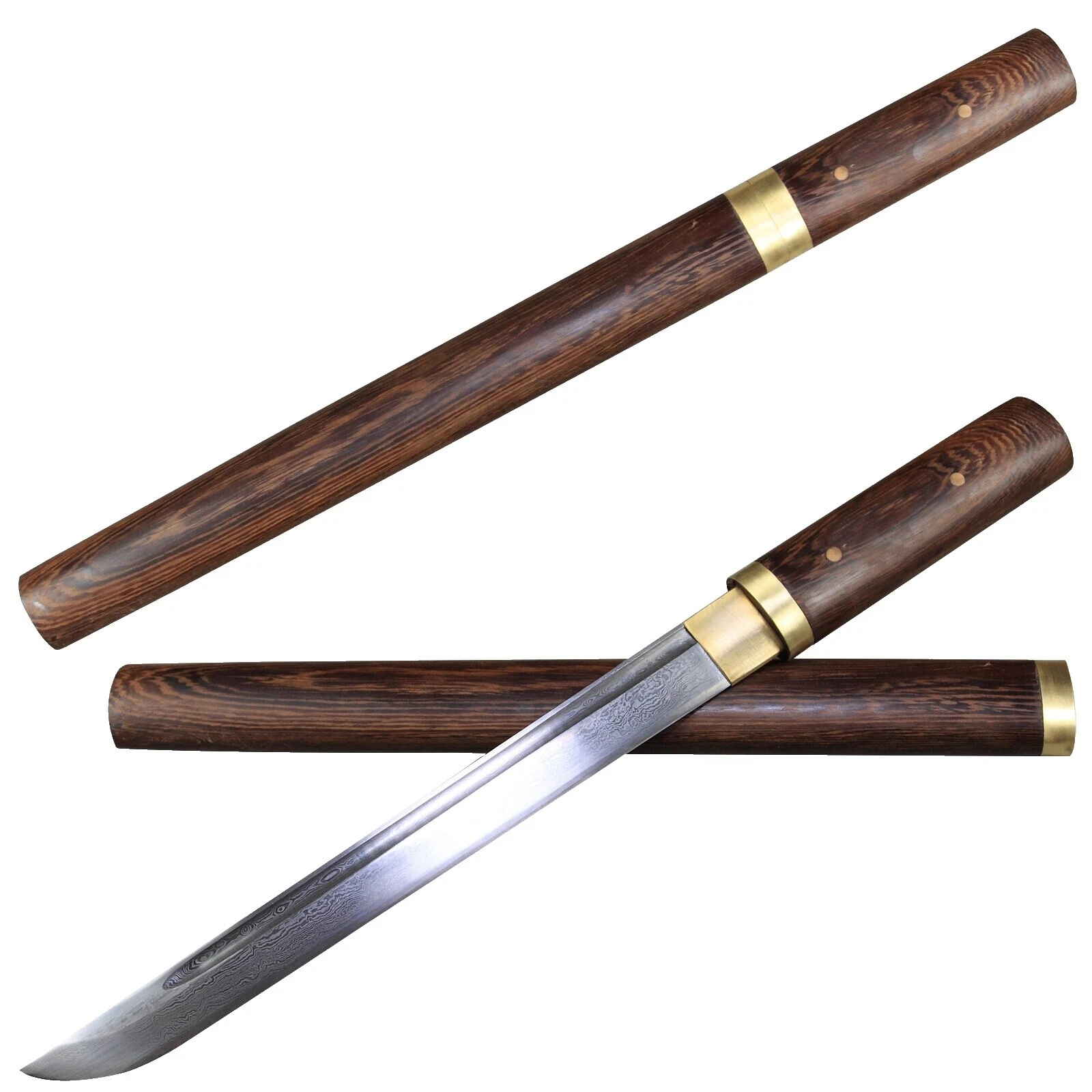 Brown Wood Handle Straight Collectible Swords & Sabers