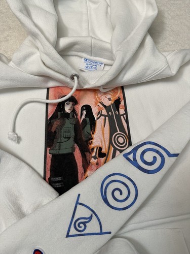 2000s Y2K Naruto Anime Champion Reverse Weave Sweatshirt Hoodie, M L Barely Worn - Picture 7 of 9