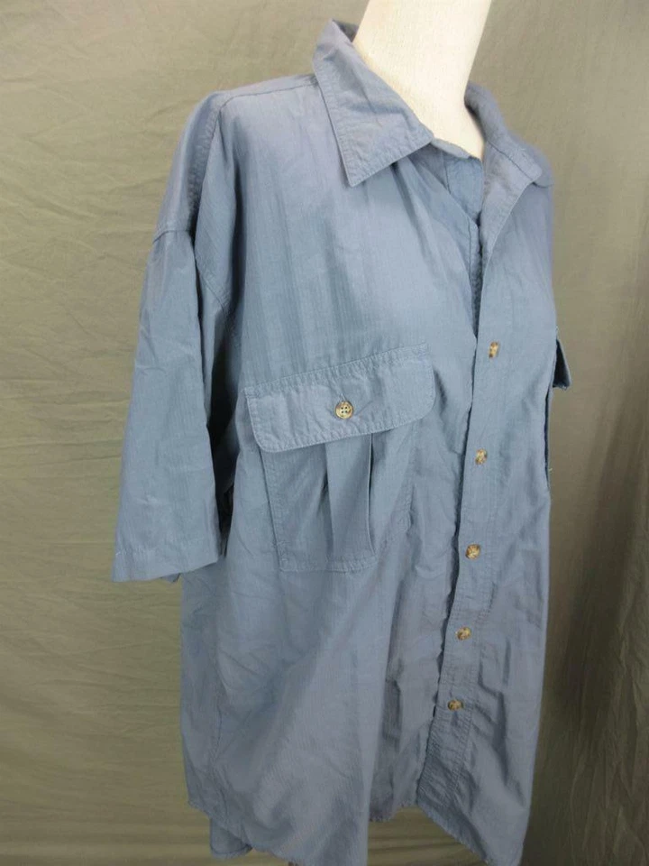 Helly Hansen Size L Mens Blue 100% Nylon Short Sleeve Outdoor Hiking Shirt T855 - Image 3 of 4