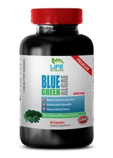 Organic Spirulina Powder - Klamath Blue Green Algae 500mg (1 Bottle 60 Caps)