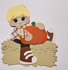 Pumpkin Patch Boy Blonde Hair. Scrapbook, Card Making Paper Piecing