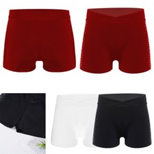 Kids Girls Pants Gymnastics Bottom Elastic Waistband Shorts Fitness Activewear