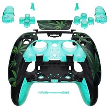 eXtremeRate Full Housing Shell Cover  Buttons For PS5 Controller Green Weeds