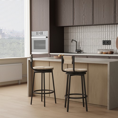 Set of 2 Bar Stools Bar Chairs Modern Kitchen Counter Height Dining Chair - Picture 26 of 51
