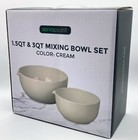 Servappetit Mixing Bowl Set 1.5 Qt & 3 Qt, Cream,  Set of 2 Ceramic Mixing Bowls
