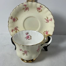 Royal Albert Bone China teacup and saucer delicate flowers gold trim