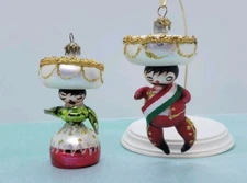 Soffieria de Carlini Ornament Pair Mexican Man Woman Sombrero Dancer Mariachi
