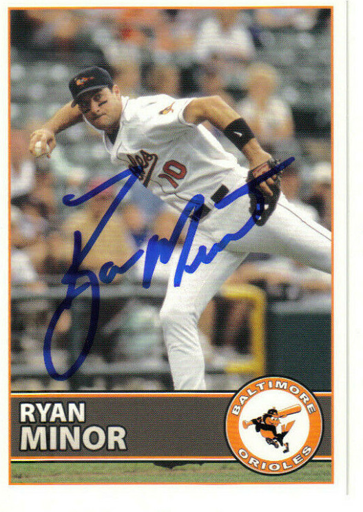 Baltimore Orioles Ryan Minor autographed 3.5 x 5 team issued card - RARE