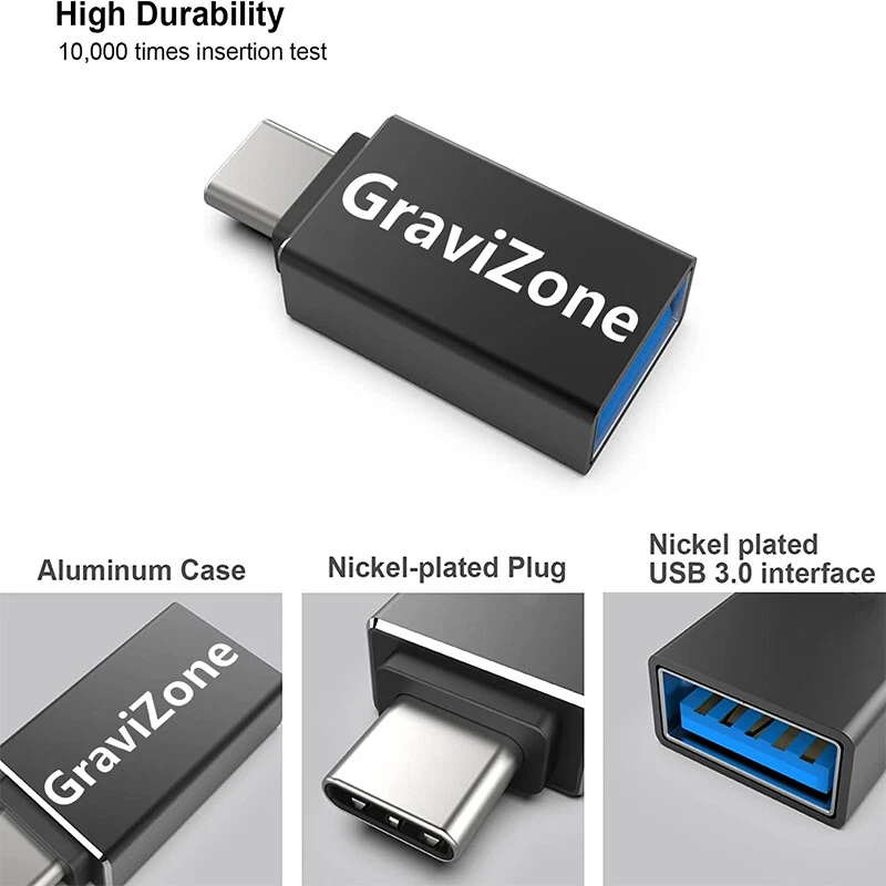 GraviZone Adapter USB-C auf USB-A Buchse 3.0 OTG Stick MacBook Samsung Xiaomi - Bild 3 von 4
