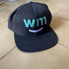 WM  Baseball Hat Cap Snapback Black Like New Maps Green 420