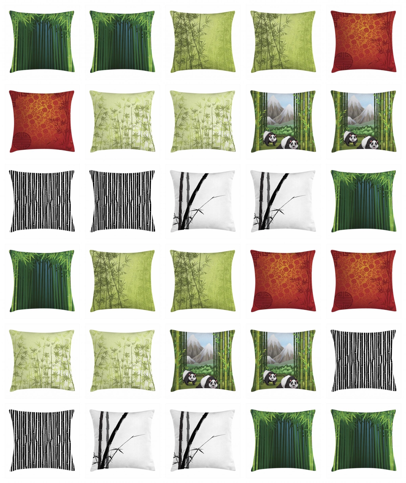 Bamboo Throw Pillow Covers by Ambesonne in 8 Sizes for Home Decor-image