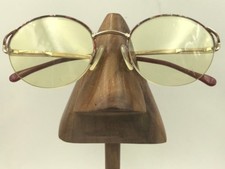 Vintage Maxi Eeho Gold Metal Multi-Color Half-Rimmed Oval Sunglasses FRAMES ONLY