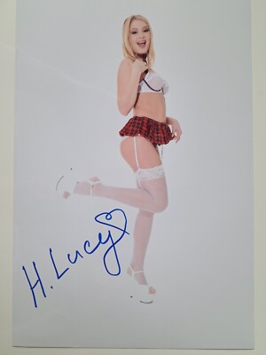 Lucy Heart Sexy Erotic Adult Model signed 20x30cm Foto Autogramm Autograph IP5