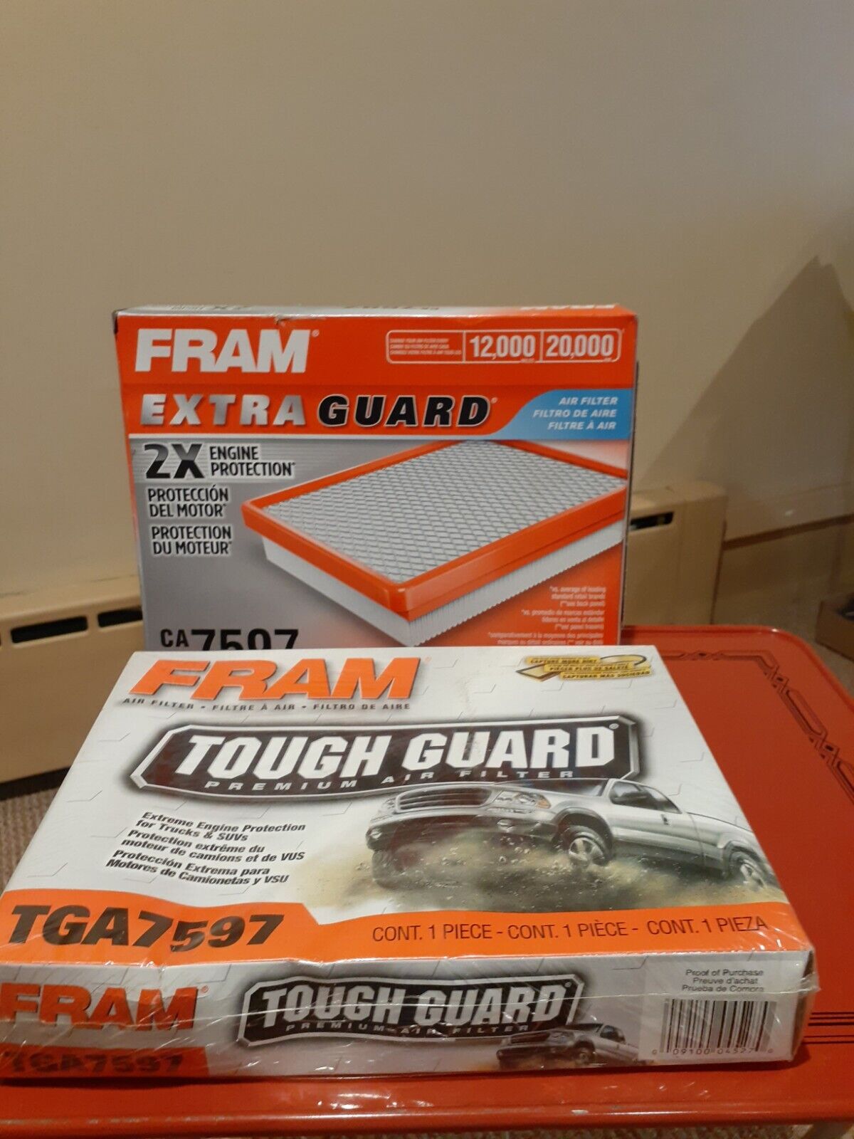 Fram Air Filter Extra Guard CA7597 /TGA7597 LOT 2 New in boxes