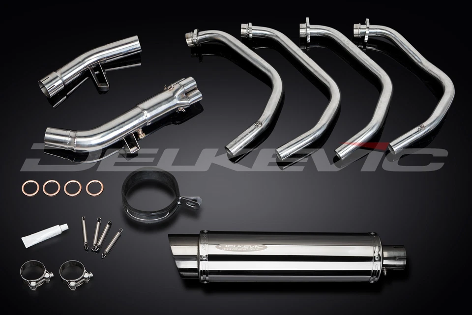 Silenciador redondo de acero inoxidable Suzuki GSX650 Katana 650 07-16 escape completo 4-1 14" Foto 4 de 4