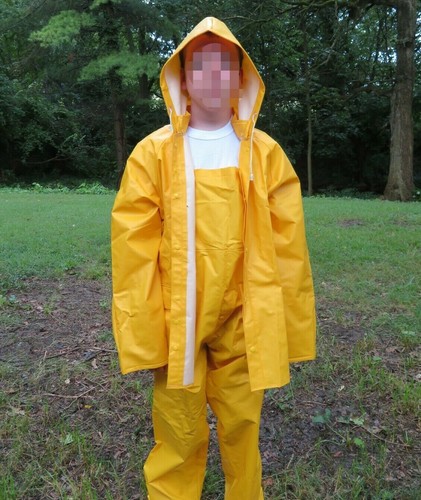 Vintage Raincoat Yellow Slicker Jacket 