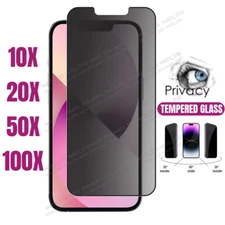 For iPhone 15 14 13 12 11 8 Anti Spy Tempered Glass Privacy Screen Protector Lot