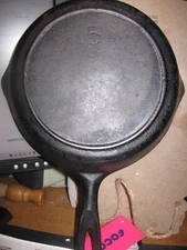 Unmarked Lodge #5 Two possibly three  Notch Cast Iron Skillet