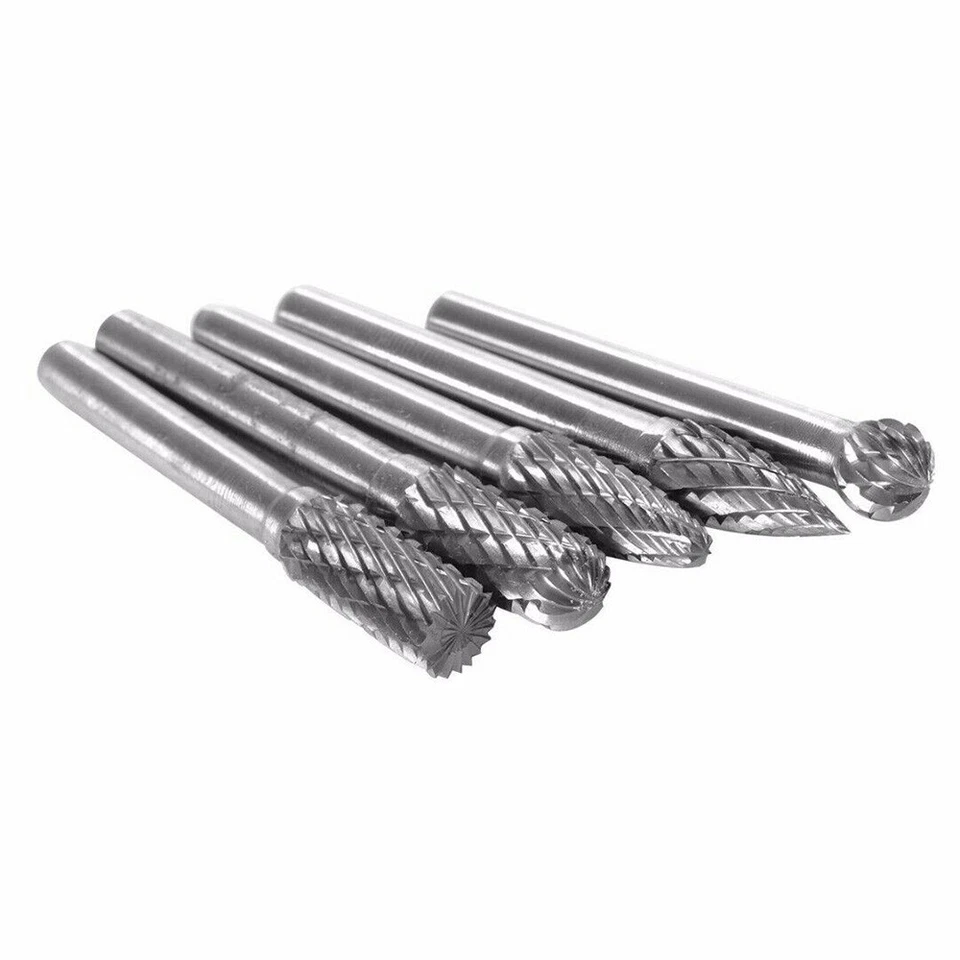 5x Rotary Burr Set Head Tungsten Carbide Burrs 1/4'' Shank Die Grinder Bit Tool - Image 4 of 4