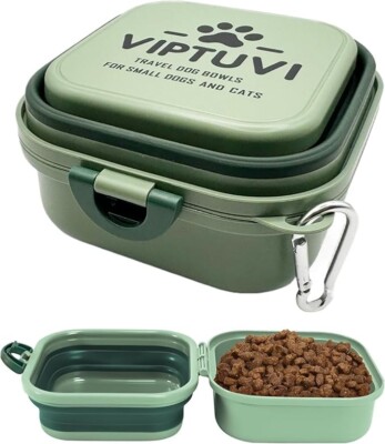 Pet Travel Bowl Portable Folding Cat Dog Food Water Collapsible Bowl BPA Free