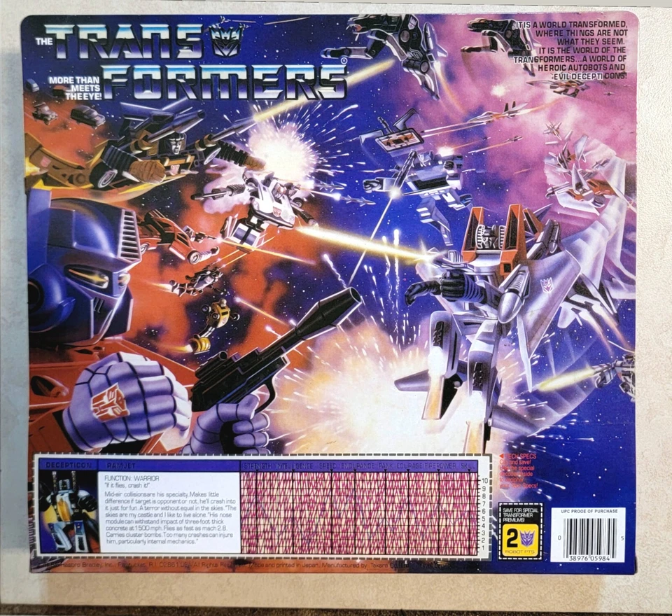 TRANSFORMERS G1 RAMJET US SELLER MISB RARE! DECEPTICON JET TOY ROBOT SEEKER - Image 2 of 3